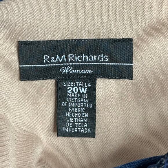 NWT R&M Richards Blue Sequin Embellished Bell-Sleeve Gown Womens Plus Size 20W - Picture 11 of 15